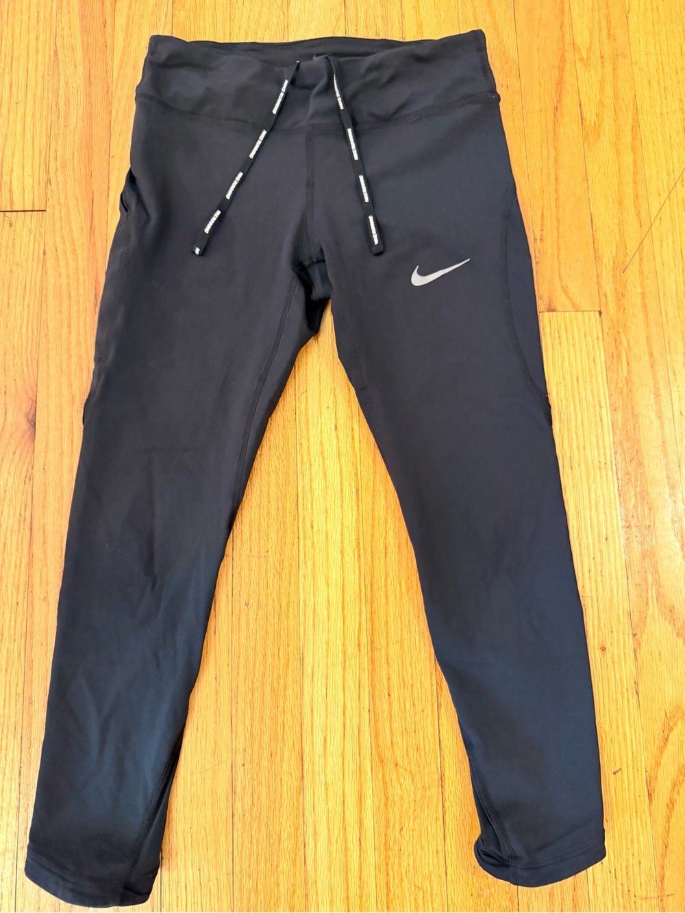 Nike Running Black leggings Drii-Fit. Size Small, 2 pockets (one zippered)